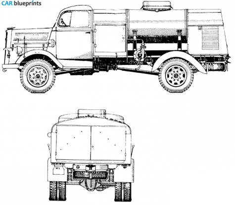 1930 Opel Blitz T Stoff Tanker Truck blueprint