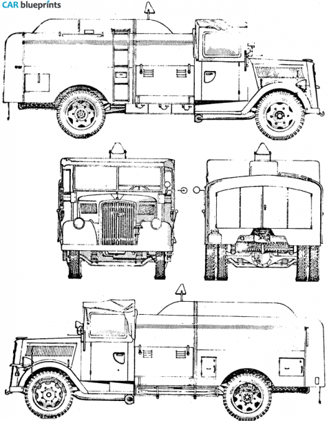 1944 Opel Blitz Tanker Truck blueprint