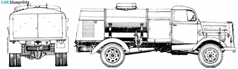 1945 Opel Blitz Tanker Truck blueprint