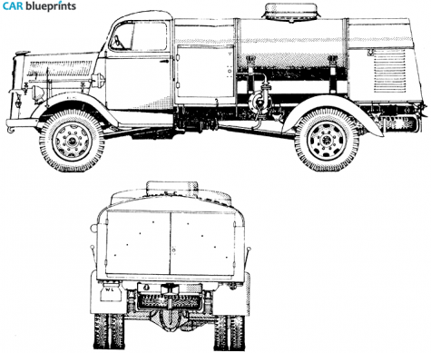 1930 Opel Blitz Tanker Truck blueprint