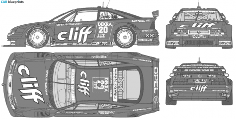 1995 Opel Calibra Cliff Coupe blueprint