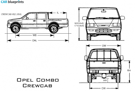 Opel Campo Pick-up blueprint