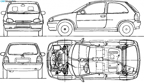 1994 Opel Corsa B Hatchback blueprint