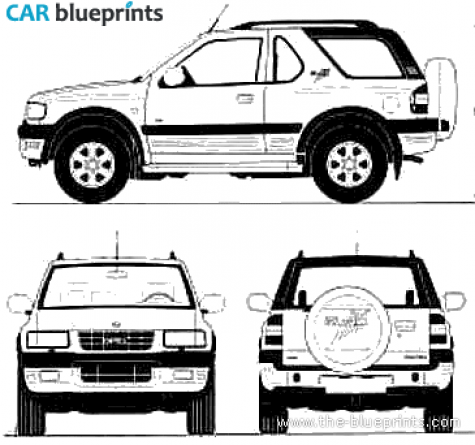 1995 Opel Frontera 3-door SUV blueprint