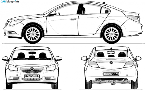 2009 Opel Insignia Hatchback blueprint