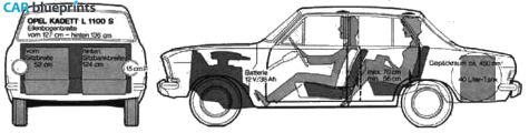 1970 Opel Kaddet 1100s Sedan blueprint