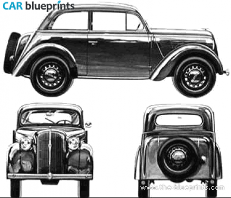 1936 Opel Kadett 2-door Sedan blueprint