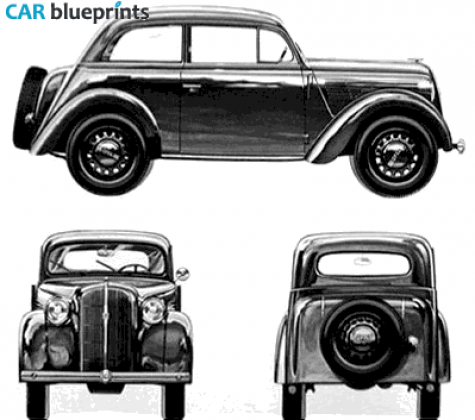 1938 Opel Kaddet 2 door Hatchback blueprint