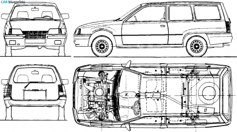 1984 Opel Kadett E Caravan Wagon blueprint