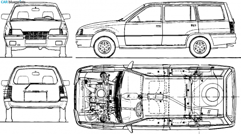 1984 Opel Kadett E Caravan Sedan blueprint