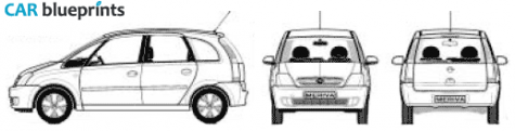 2005 Opel Meriva Microvan blueprint