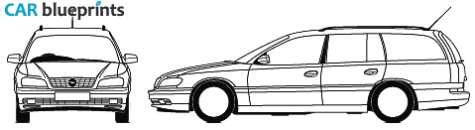 1990 Opel Omega Wagon blueprint