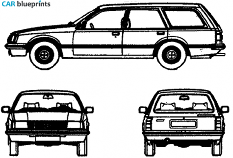 Opel Rekord Wagon blueprint