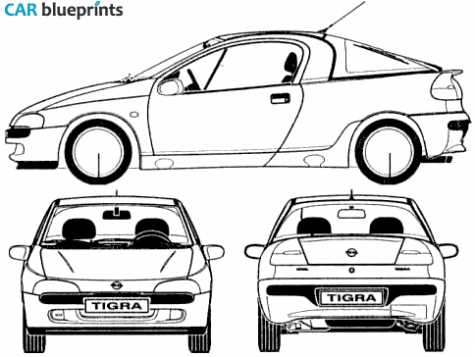 1998 Opel Tigra Coupe blueprint