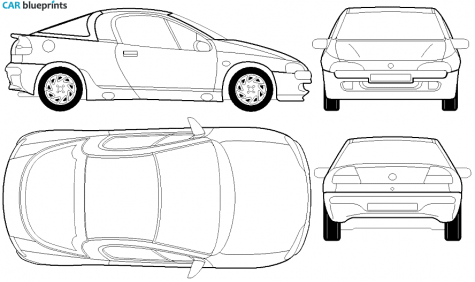 1998 Opel Tigra Hatchback blueprint