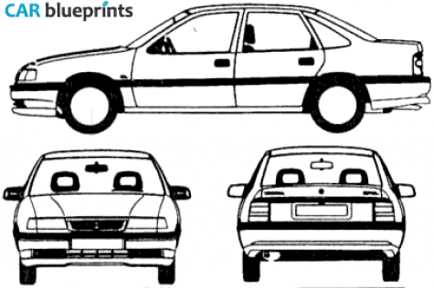 1988 Opel Vectra A Sedan blueprint