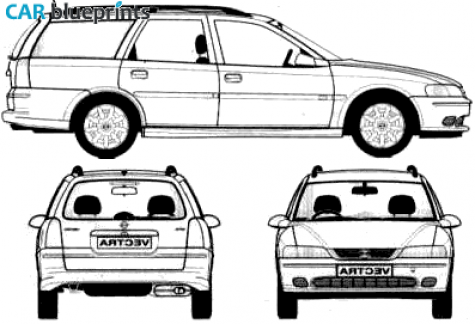 1995 Opel Vectra B Caravan Wagon blueprint