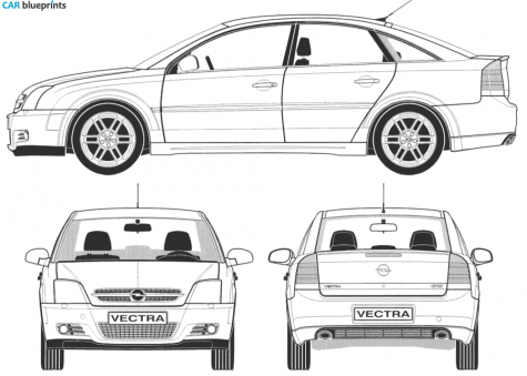 2003 Opel Vectra GTS Sedan blueprint