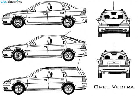 2003 Opel Vectra Sedan blueprint