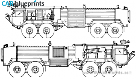 Oshkosh DA-1500 Truck blueprint