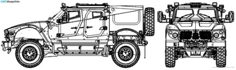 2009 Oshkosh M-ATV Truck blueprint