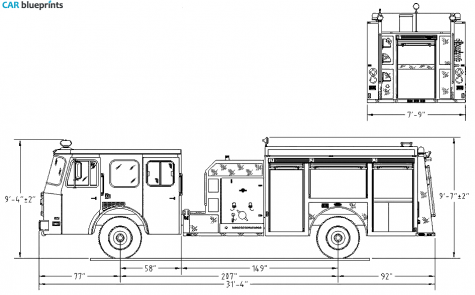 Other E-One Tradition Series Pumper Engine Truck blueprint