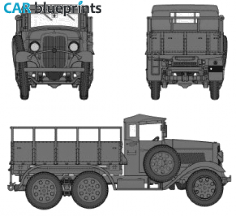 Other Ija Type 94 6-wheel Cargo Carrier Canvas Top Truck blueprint