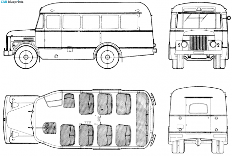 1958 Other KAvZ-651B Bus blueprint