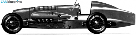 1927 Other Napier Campbell Bluebird Land Speed Rekord Car OW blueprint