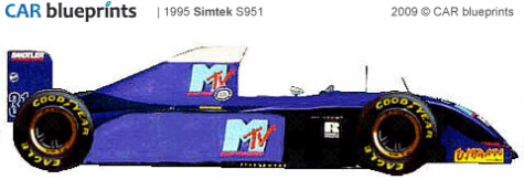 1995 Other Simtek S951 F1 OW blueprint