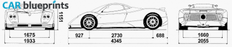 2000 Pagani Zonda Coupe blueprint