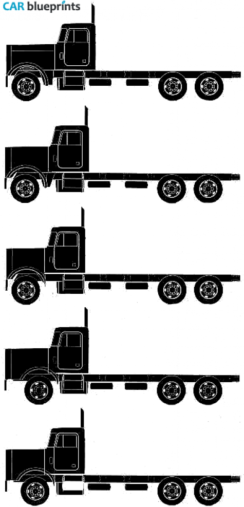 1980 Peterbilt 359 Truck blueprint