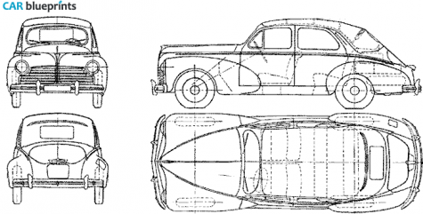 1950 Peugeot 203 Berline Decouvrable Cabriolet blueprint