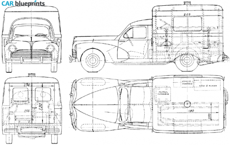 1950 Peugeot 203u Ambulence Wagon blueprint