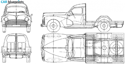 1950 Peugeot 203u Cabine Pick-up blueprint