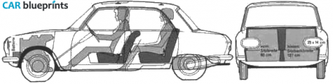 1966 Peugeot 204 Sedan blueprint