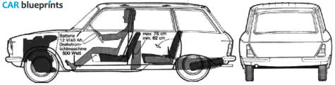 1971 Peugeot 204 Break Wagon blueprint