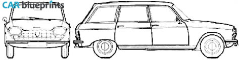 1971 Peugeot 204 Break Wagon blueprint