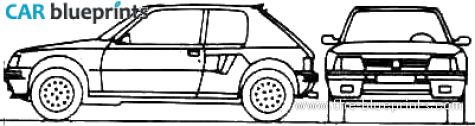 1985 Peugeot 205 T16 Hatchback blueprint