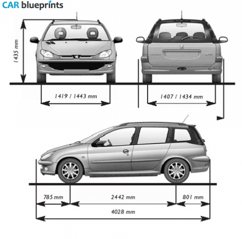 2006 Peugeot 206 Wagon blueprint