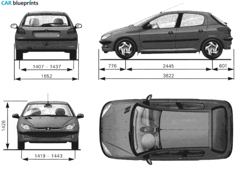 2006 Peugeot 206 Sedan blueprint