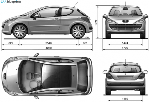 2006 Peugeot 207 Hatchback blueprint