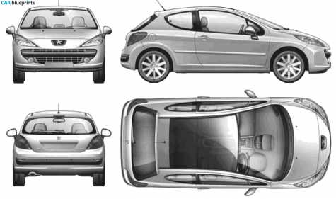 2007 Peugeot 207 3-door Hatchback blueprint