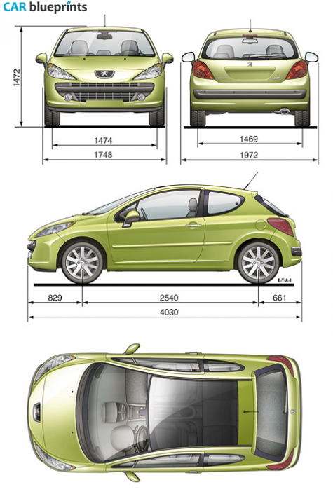 2006 Peugeot 207 Hatchback blueprint