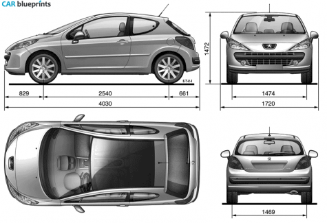 2006 Peugeot 207 Hatchback blueprint