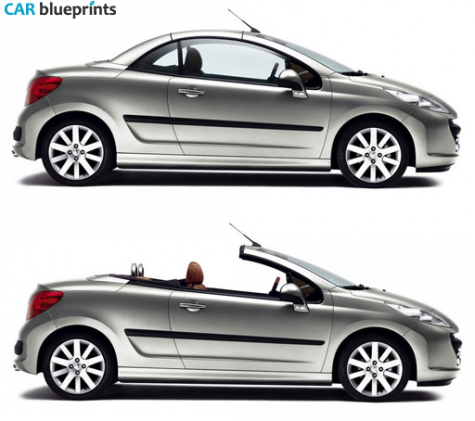 2007 Peugeot 207 CC Cabriolet blueprint