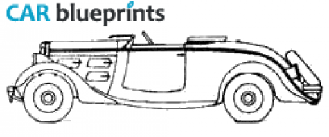 1933 Peugeot 301C Roadster TR3 Cabriolet blueprint