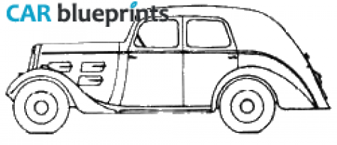 1936 Peugeot 301D Berline A6S Sedan blueprint