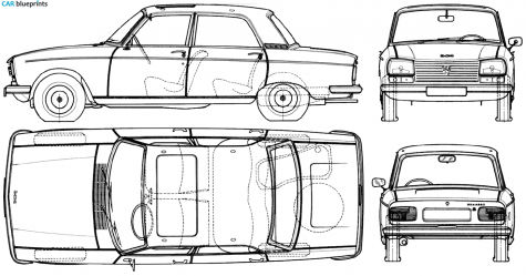 1970 Peugeot 304 Berline Sedan blueprint