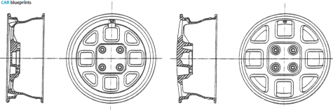 1983 Peugeot 305 GTX Alloy wheels Sedan blueprint